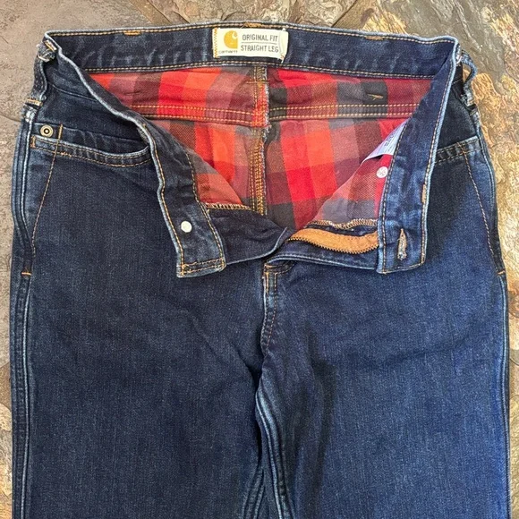 Carhartt Flannel Lined Straight Leg Jeans - Picture 3 of 10